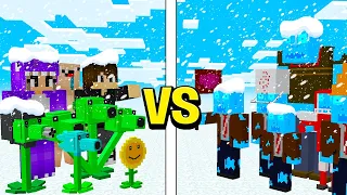 МАЙНКРАФТ НО ЗИМНИЕ РАСТЕНИЯ ПРОТИВ ЗОМБИ! ЕНОТИК ФИАЛКА И НУБИК PVZ MINECRAFT