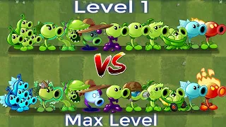 PvZ 2 China Verison - All Peashooters Level 1 vs Level Max