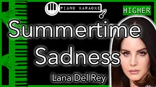 Summertime Sadness (HIGHER +3) - Lana Del Rey - Piano Karaoke Instrumental