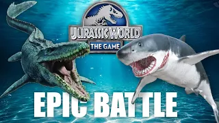 Epic battles between marine dinosaurs in Jurassic World: The Game! | videos for children