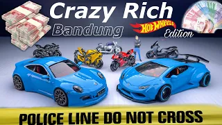 Crazy Rich Bandung Porsche Carrera 911 Rs4, Liberty Walk Lamborghini Huracan HotWheels Custom Pack