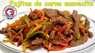 Fajitas de carne de res jugosas y deliciosas