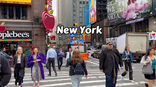 New York Sightseeing Tour - Manhattan 50th Street Travel Virtual Walk 4k Video