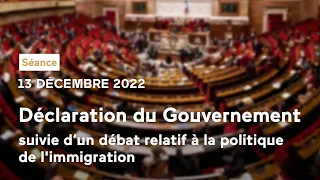 Déclaration du Gouvernement, suivie d’un débat relatif à la politique de l'immigration