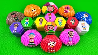 Pick up Pinkfong with CLAY inside Seashell, Hexagon Shapes,... Coloring! Satisfying ASMR Videos