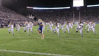 BYU's Cosmo and the Cougarettes perform routine at BYU-Utah State game