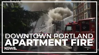 Fire crews rescue people from downtown Portland apartment fire