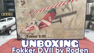 Fokker D.VII 1:48 scale by Roden Unboxing