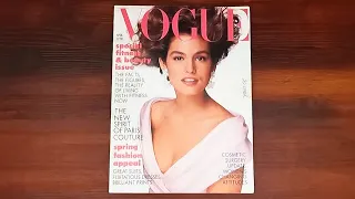 1987 April ASMR Magazine Flip Through: Vogue British w Cindy Crawford, Stephanie Seymour,Evangelista