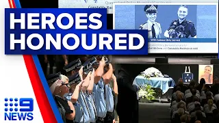 Slain police officers farewelled in public memorial | 9 News Australia