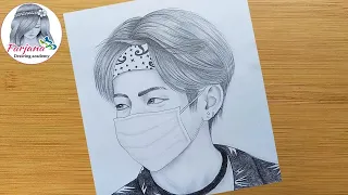 Easy way to draw BTS Kpop || How to draw BTS Kpop for beginners || Pencil sketch || Drawing Tutorial