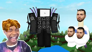 Roblox BUILD A BOAT Funny Moments Memes (TITAN TV MAN VS SKIBDI TOILET)