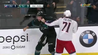 NHL Fight - Blue Jackets @ Sharks - 2020 01 09