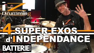 4 SUPER EXOS D'INDEPENDANCE ◊ iZi Drumming ◊ Batterie Magazine 190 ◊ Cours de Batterie