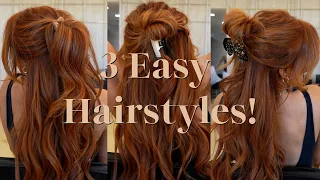 3 Easy Claw Clip Hairstyles!