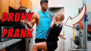 DRUNK PRANK on FIANCÉ!!! *cute reaction*