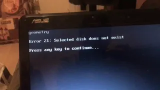 [РЕШЕНО] Geometry error 21 selected disk does not exist при включении