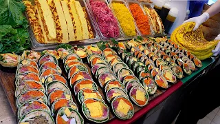 Amazing! Egg Omelette Gimbap and Poke / Korean street food