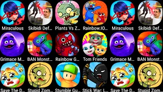 BAN Monster Life Challenge 4,Garten Of Rainbow,Tom Friends,Stick War,Stumble Guys,Stupid Zombies....