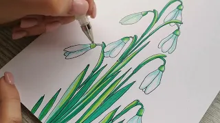 Як намалювати підсніжники