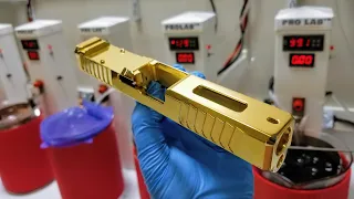 Glock 19 Pistol DIPPED IN 24K GOLD - Gold Plating Gun Slides