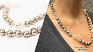 Whispering Pearls Necklace - DIY Jewelry Making Tutorial by PotomacBeads