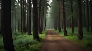 (3Hours) Rain in the forest path, sleep, relax, meditate, study, work, ASMR