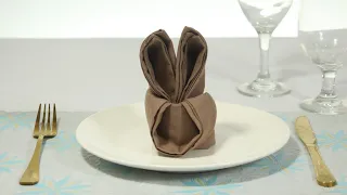 BUNNY TABLE NAPKIN FOLDING EASY TUTORIAL