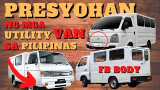 Utility Van Price List Philippines 2021 - FB BODY Price List