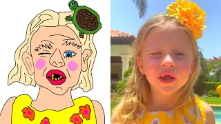 Nastya and funny Drawing meme | Like Nastya #like_nastya