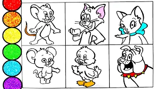 How to draw Tom and Jerry - Cartoon Characters- Easy Art for kids