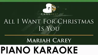 Mariah Carey - All I Want For Christmas Is You - LOWER Key (Piano Karaoke Instrumental)