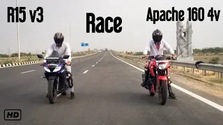 R15 V3 vs Apache 160 4v Long Race Highway Battle |Must Watch|🔥