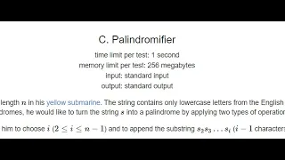 C.Palindromifier | Codeforces round #676