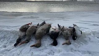 Duck Hunting an ICE HOLE!!(MIXED BAG)