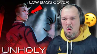 DADDY’S GETTING HOT!! | UNHOLY - Tomi P (Low Bass Singer Cover) | Reaction