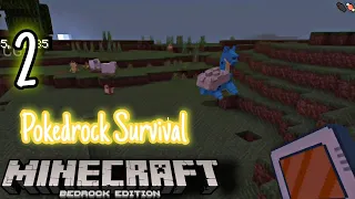 Minecraft Bedrock: Pokedrock Survival - Finding Pokecenter - Gameplay Walkthrough (Part 2)