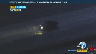 Authorities in pursuit of possibly armed suspect in stolen vehicle in Palmdale area