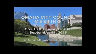 Omaha Nebraska City Council meeting September 11, 2018