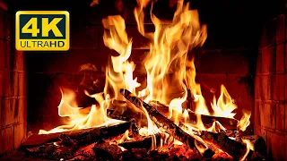 🔥 FIREPLACE 4K (12 HOURS). Cozy Fireplace with Crackling Fire Sounds. Fireplace 4K UHD 60FPS