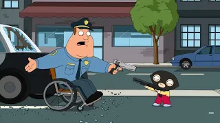 Family Guy - Death by cop / Stewie and Joe stick each other up