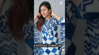 Alya manasa with makeup and without makeup
