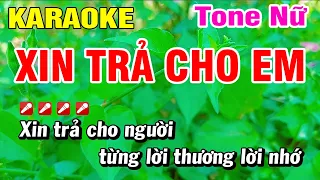 Karaoke Xin Trả Cho Anh Tone Nữ Nhạc Sống Mới Nhất | Hoài Phong Organ