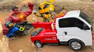 PATROL TRANSFORMERS ANIMATION - Bumblebee vs Hulk Evolution Robot Car Chase StopMotion #трансформеры