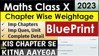 Basic Maths Blueprint 2023 | Maths Class 10 Blueprint | Chapterwise Weightage | Cbse Board Exam 2023