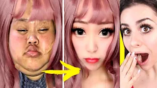 Viral Asian MAKEUP TRANSFORMATION Tutorial !