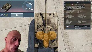 The worst tank design if you see from the top (T92) - War Thunder #115