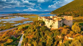 Κάστρο Γρίβα & Πλωτή Γέφυρα Λευκάδας (Griva's Castle & Floating Bridge of Lefkada) - Drone 4K