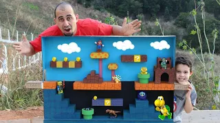 FIZEMOS UM BRINQUEDO DO SUPER MARIO BROS DE PAPELÃO