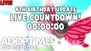 🔴LIVE! ADOPT ME 4TH BIRTHDAY UPDATE OFFICIAL COUNTDOWN! NEW BUTTERFLY PET! (ROBLOX)